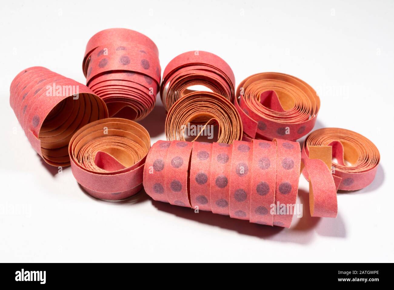 Rotoli di carta vintage per pistole giocattolo Foto Stock