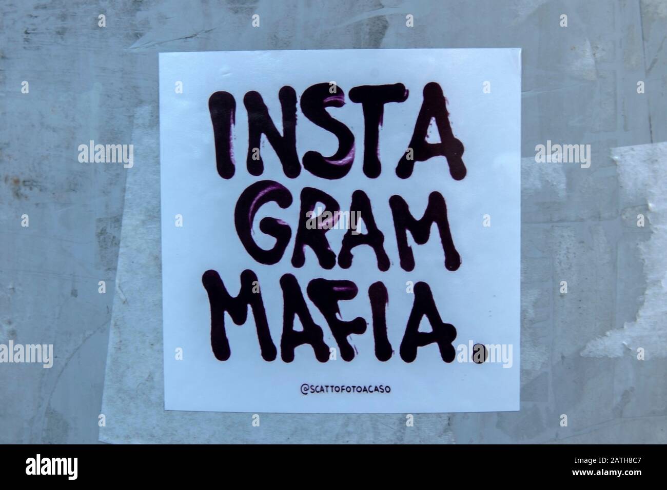 Adesivo Instagram Mafia Ad Amsterdam Paesi Bassi 2020 Foto Stock