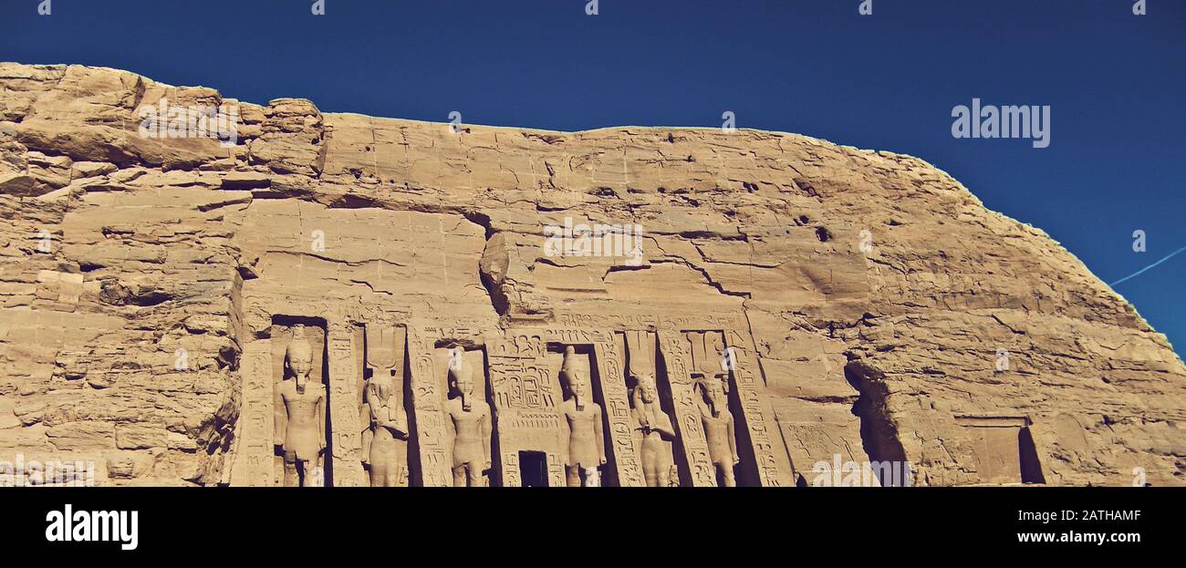 Piccolo Tempio Di Nefertari, Abu Simbel, Egitto Foto Stock
