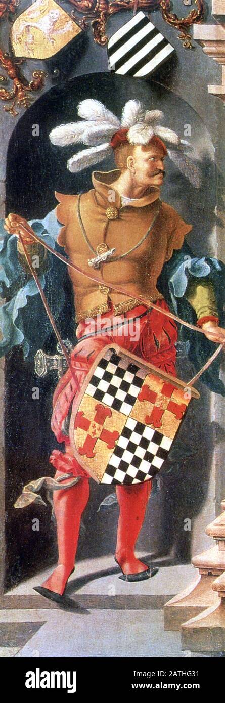 Lucas van Leyden (1494-1533) Scuola Olandese la guarigione dell'uomo cieco di Gerico (dettaglio della parte sinistra del trittico) 1531 olio su tela (115,7 x 217,3 cm) San Pietroburgo, Museo dell'Ermitage Foto Stock