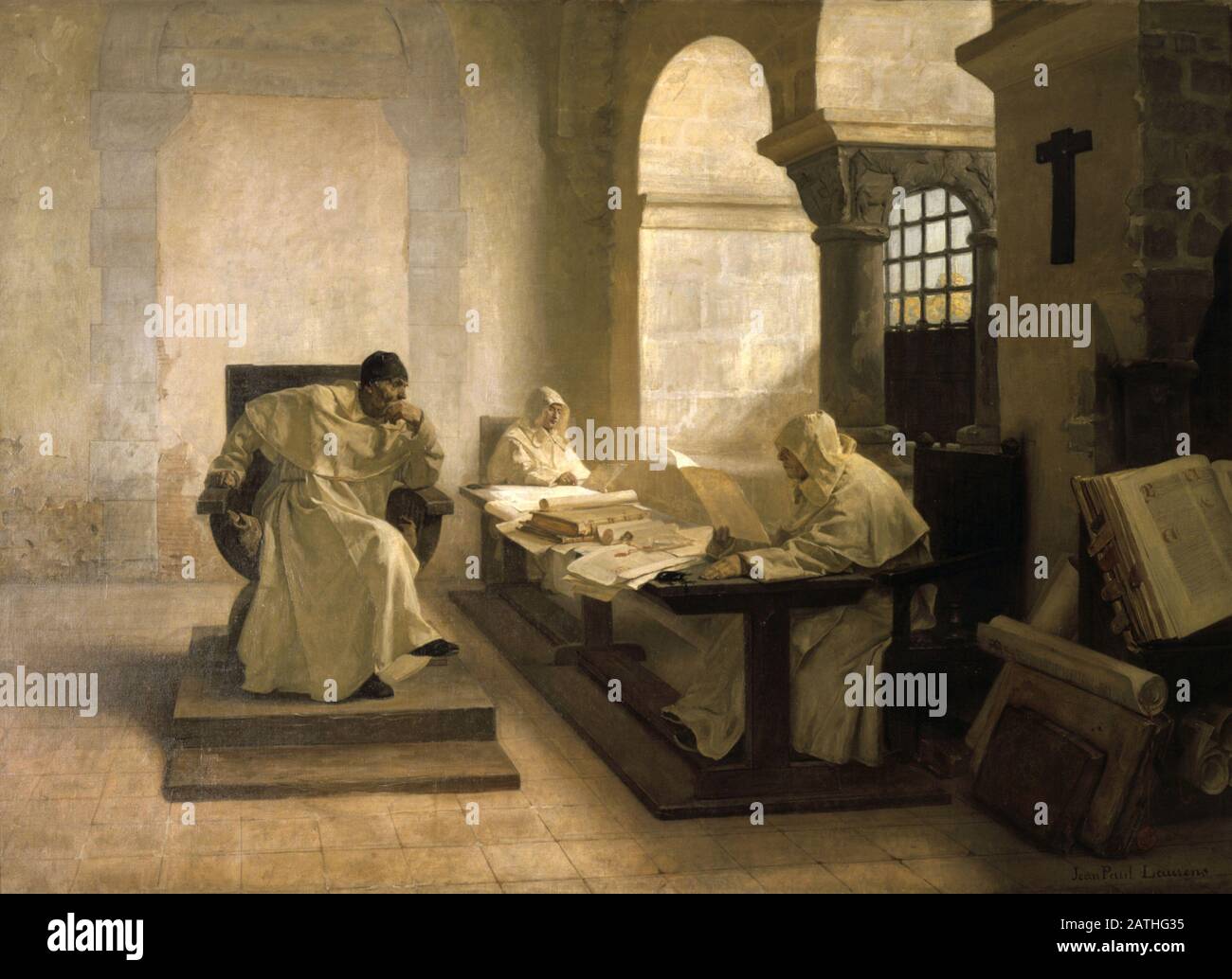 Jean-Paul Laurens Scuola Francese gli uomini del Santo Ufficio Les Hommes du Saint-Office 1889 olio su tela (146 x 202 cm) Moulins, museo Anne de Beaujeu Foto Stock