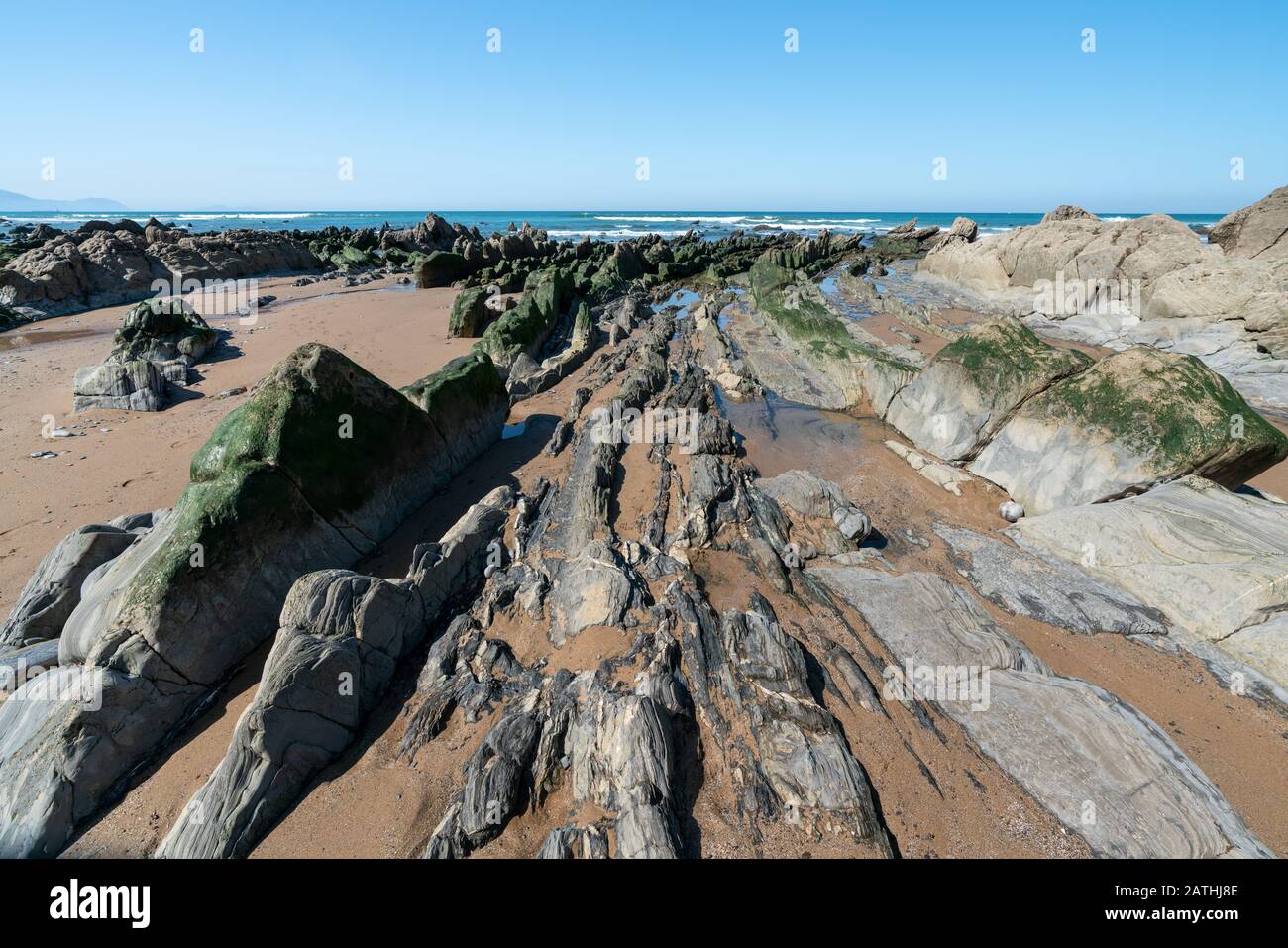 Playa de Barrika nei Paesi Baschi Foto Stock