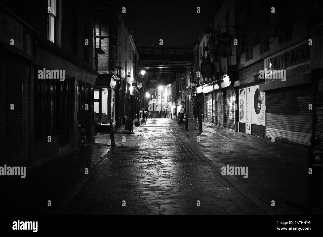 Stockport Underbank Di Notte Foto Stock