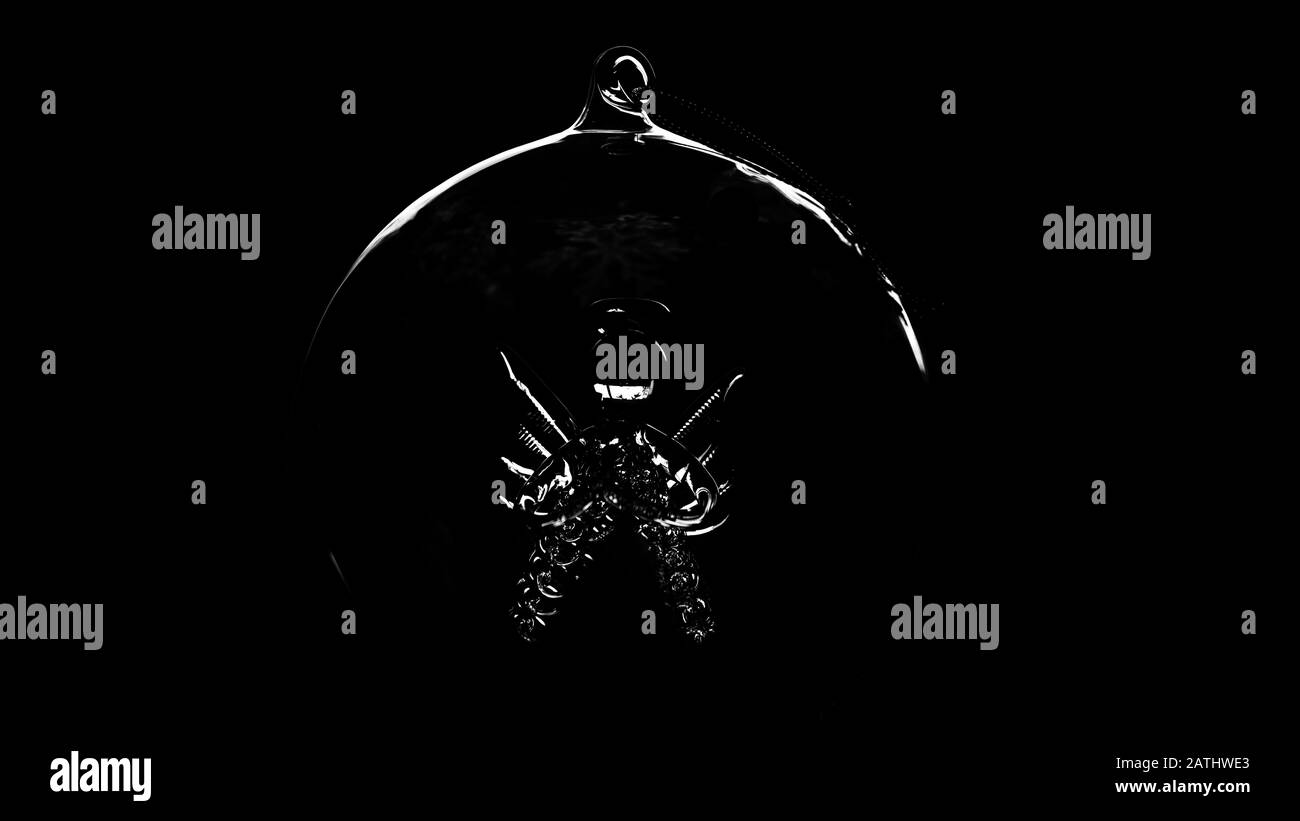 Ciotola in vetro in bianco e nero luce & ombra Foto Stock