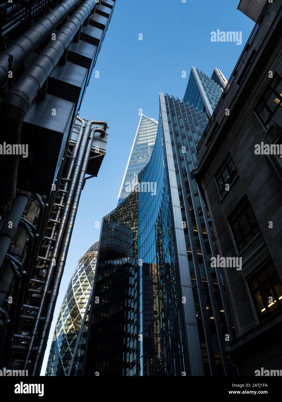 Lloyds of London Building, e Willis Towers Watson, City of London, Inghilterra, Regno Unito, GB. Foto Stock