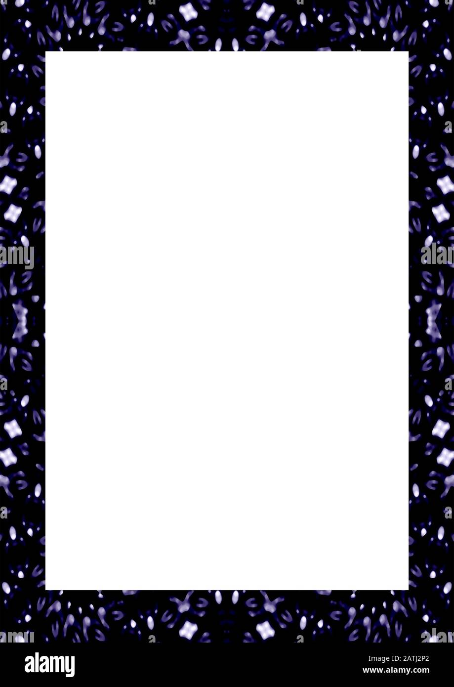 Cornice bianca di sfondo decorate con design confini. Foto Stock