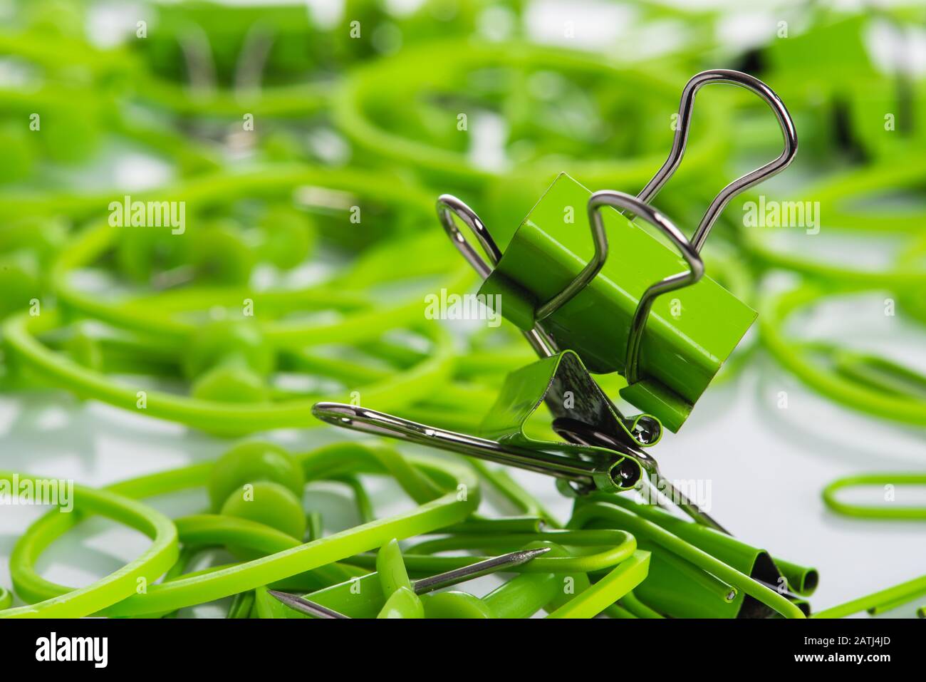 Materiali di consumo primo piano del fermo della rilegatrice per articoli da cancelleria Foto Stock