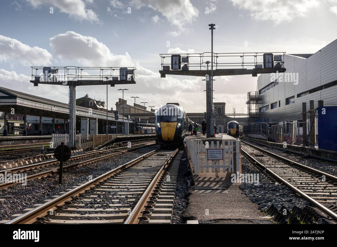 St Davids stazione ferroviaria Exeter, Foto stazione ferroviaria, Foto stazione della metropolitana, Foto stazione, Foto persone, Londra - Foto Inghilterra, Foto Regno Unito, Foto Stock