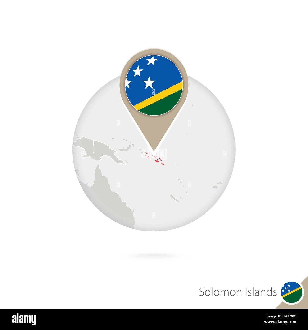 Isole Salomone mappa e bandiera in cerchio. Mappa di Isole Salomone, Isole  Salomone bandiera pin. Mappa delle Isole Salomone nello stile del mondo.  Vettore Ill Immagine e Vettoriale - Alamy