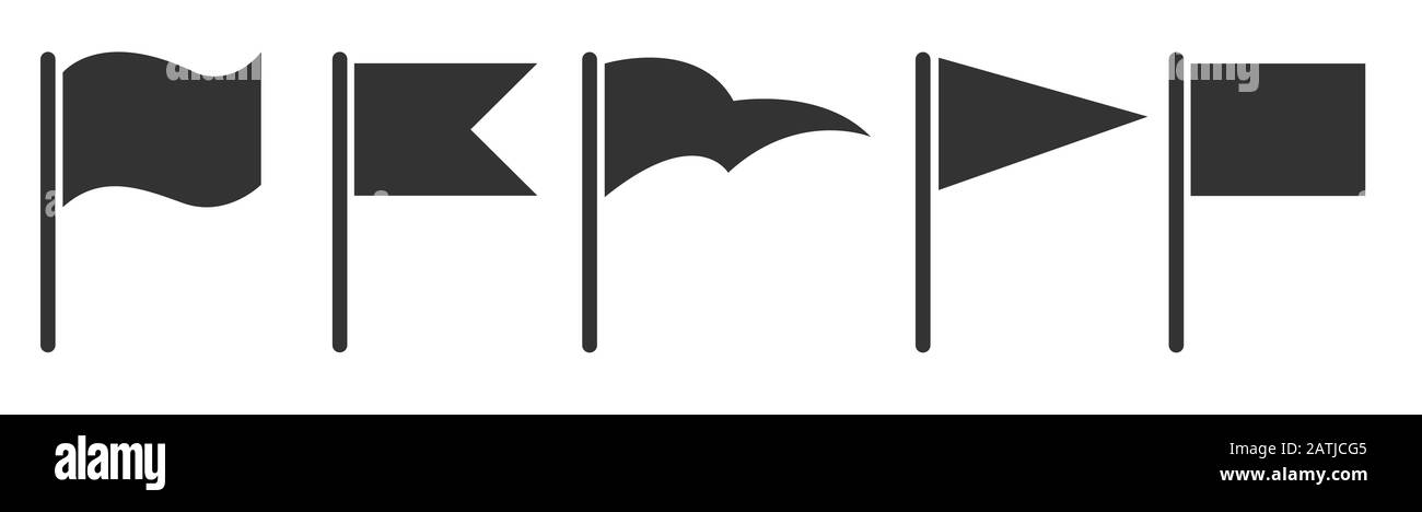 Icone di flag diverse isolate. Icone Flag Waving Per Banner, Presentazioni, Web Pages.Vector Illustrazione Vettoriale