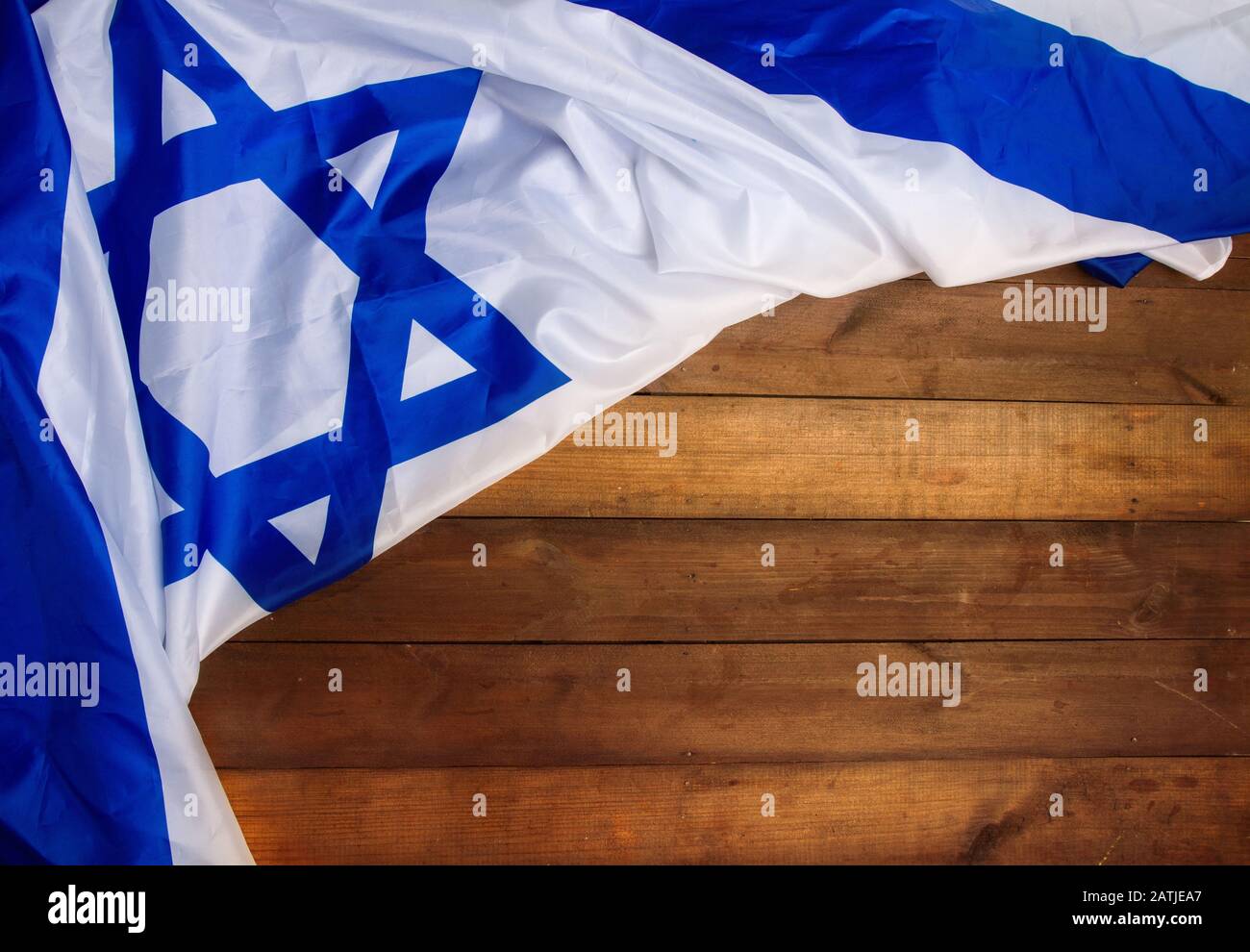 Bandiera israeliana sulle tavole Foto Stock