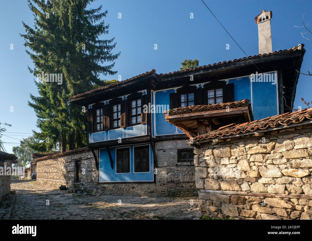 Edificio storico in stile Revival Nazionale Bulgaro, Koprivshtitsa, Bulgaria Foto Stock