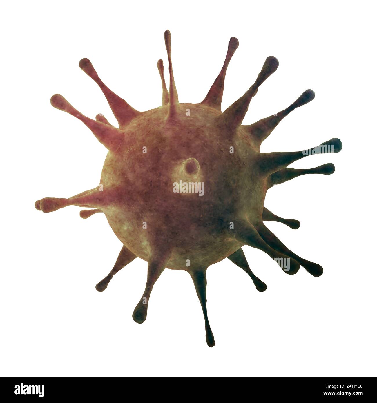 Vista microscopica delle cellule del virus dell'influenza Foto Stock