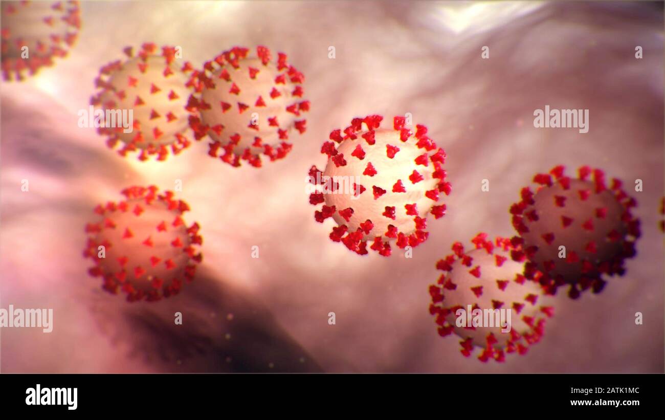 Atlanta, Stati Uniti D'America. 03rd Feb, 2020. Atlanta, Stati Uniti D'America. 03 Febbraio 2020. Illustrazione creata presso i Centri per il controllo e la prevenzione Delle Malattie che mostra la morfologia ultrastrutturale esposta dal Nuovo virus Coronavirus 2019-nCoV che ha causato un focolaio di malattia respiratoria rilevato per la prima volta a Wuhan, Cina, nel 2019. Nota i picchi che adornano la superficie esterna del virus, che impartiscono l'aspetto di una corona che circonda il virion, quando osservato microscopio elettronico. Credit: Cdc/Planetpix/Alamy Live News Credit: Planetpix/Alamy Live News Foto Stock