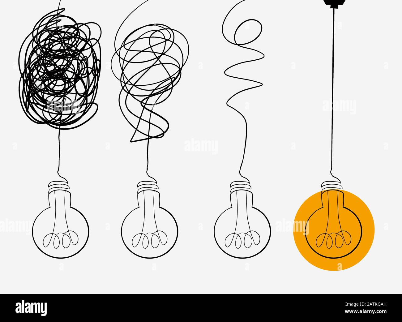immagine vettoriale dell'immagine concettuale delle lampadine Foto Stock
