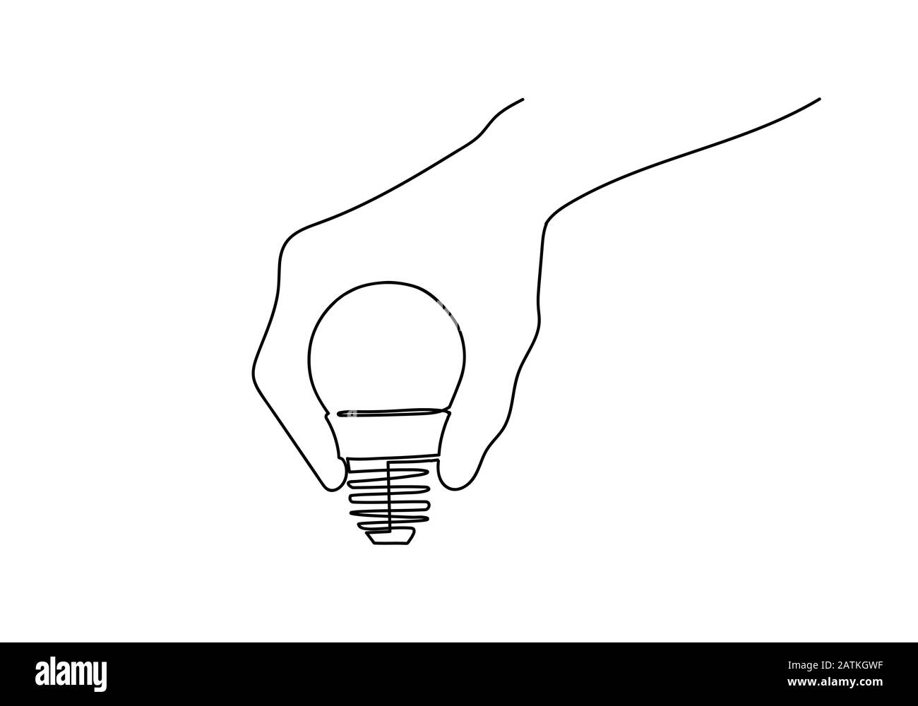un'unica linea di assorbimento continuo con lampada per la luce di supporto manuale. Illustrazione vettore Foto Stock