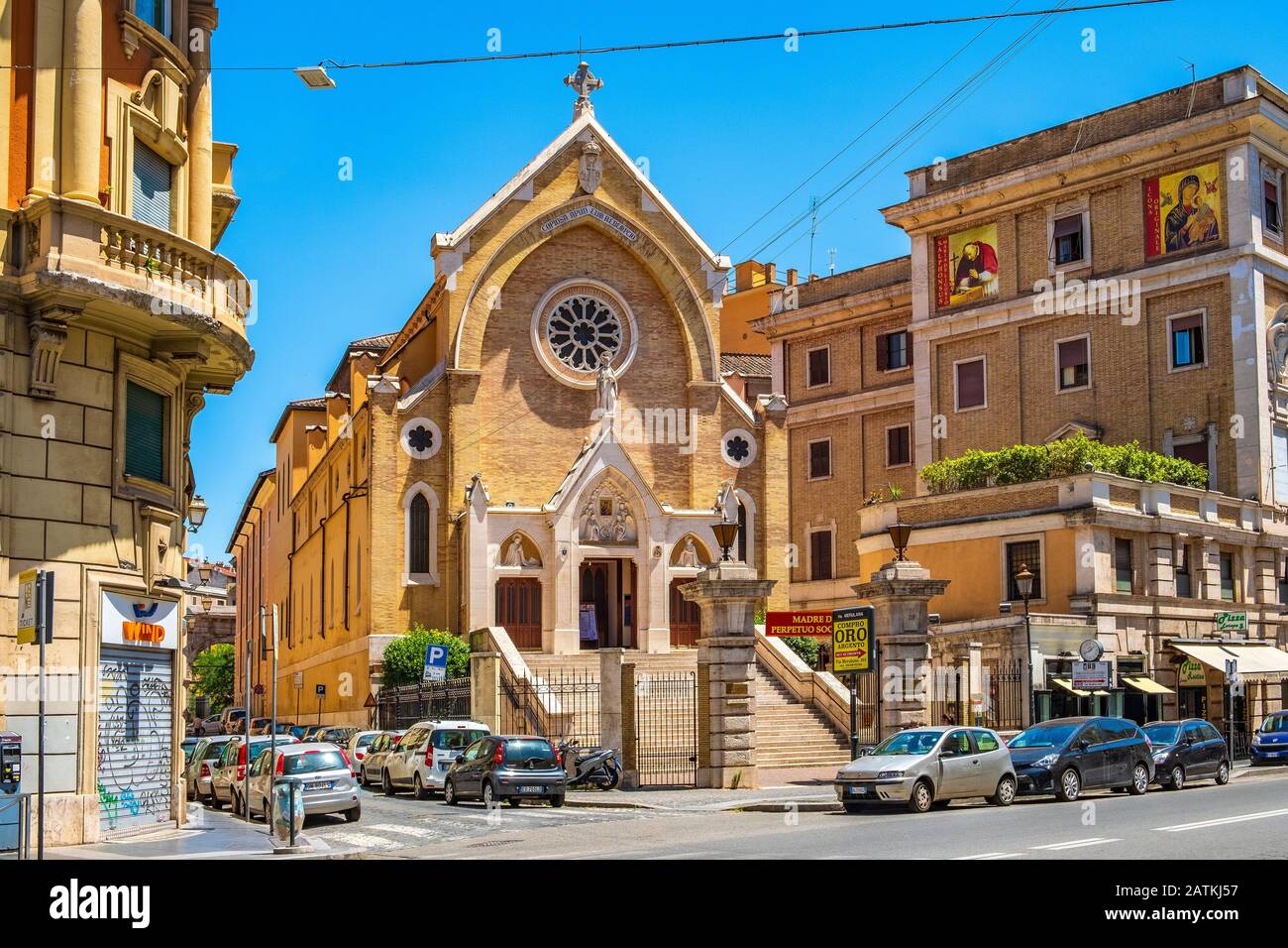 Roma, Italia - 2019/06/16: Chiesa di Sant’Alfonso di Liguori – Chiesa di Sant’Alfonso di Liguori all’Esquilino – in Via Merulana sul colle dell’Esquilino Foto Stock