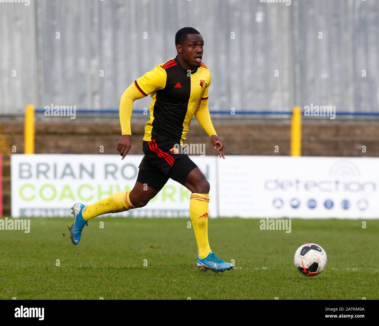 St ALBANS, INGHILTERRA - 03 FEBBRAIO: Jamal Balogun di Watford Sotto 23during Professional Development League tra Watford Sotto 23s e Charlton Athletic Sotto 23s il 03 gennaio 2020 al Clarence Park Stadium, St.Albans, Inghilterra. (Foto di AFS/Espa-Images) Foto Stock