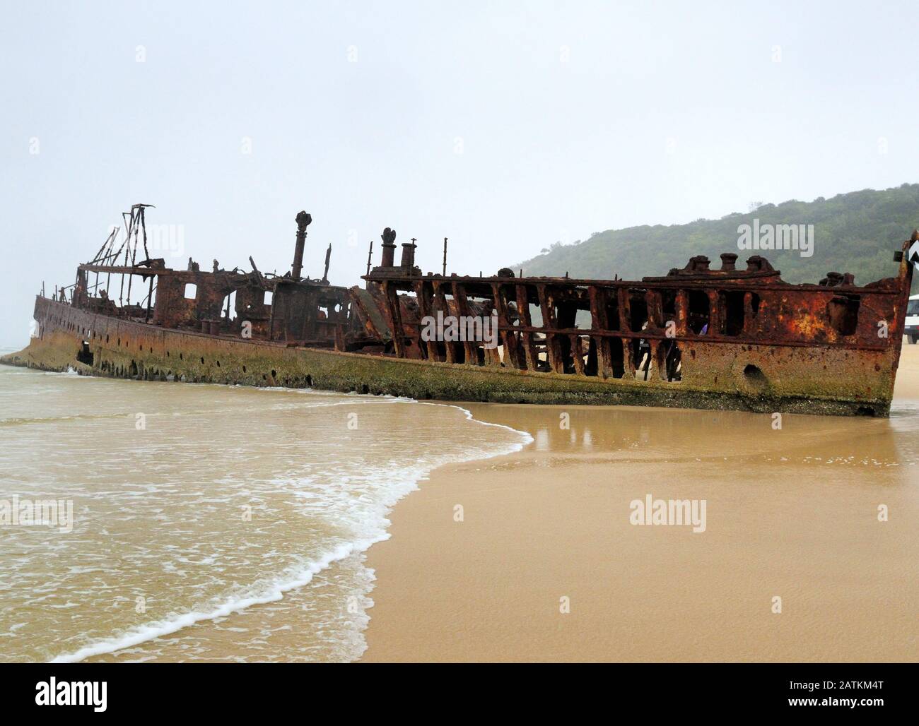 Spooky Shipwreck Maheno A 75 Mile Beach Su Fraser Island Queensland Australia Foto Stock