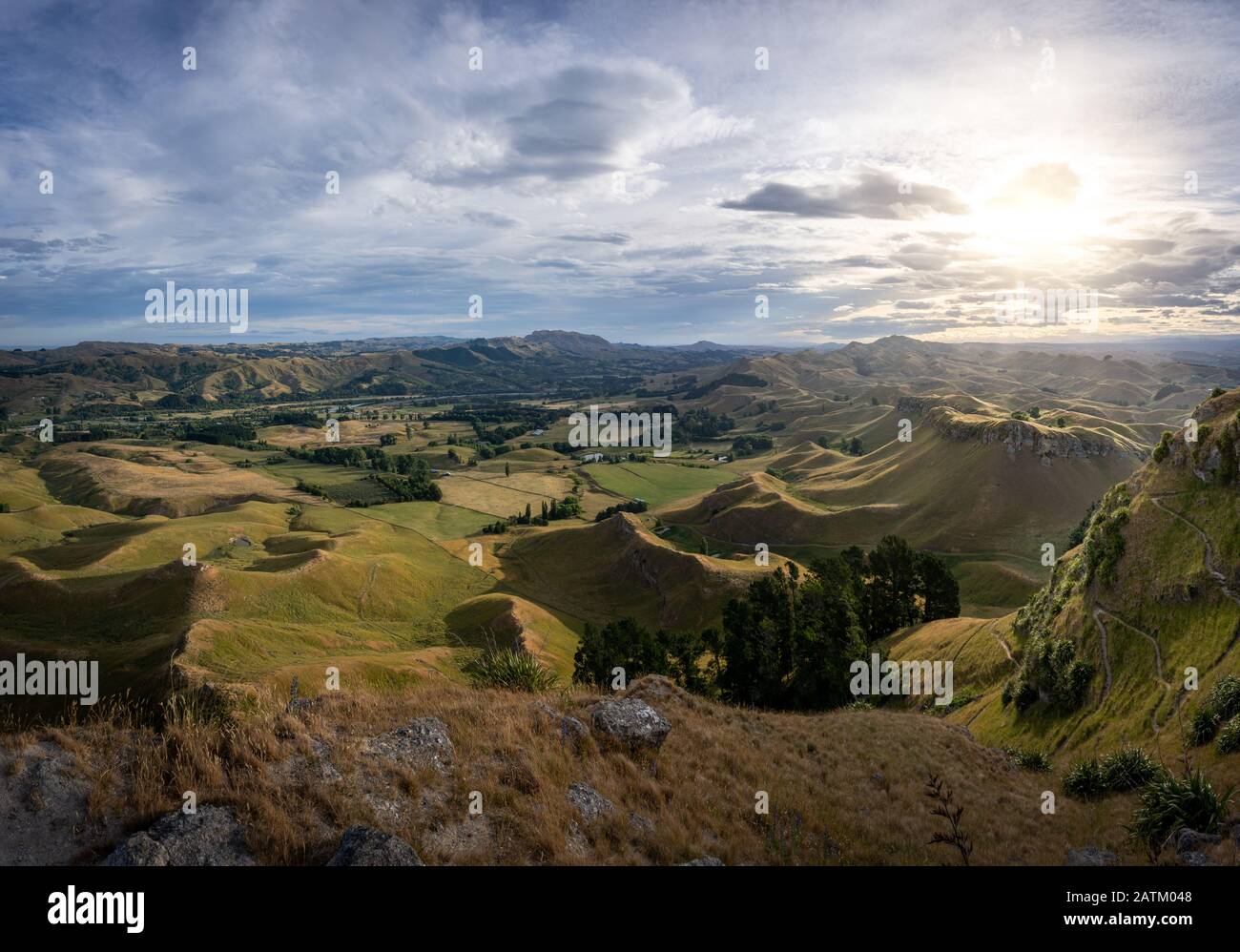 Incredibile vista panoramica dal picco te Mata. Hawke'S Bay, Nuova Zelanda Foto Stock
