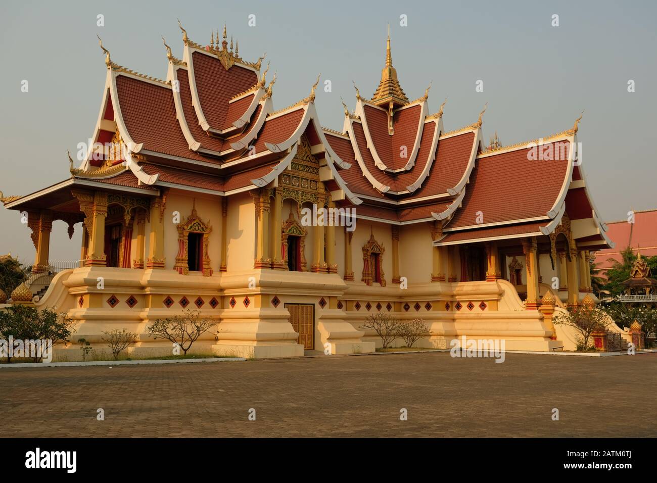 Vientiane Laos - Sala delle conferenze o Sala Dharma luogo di culto Foto Stock