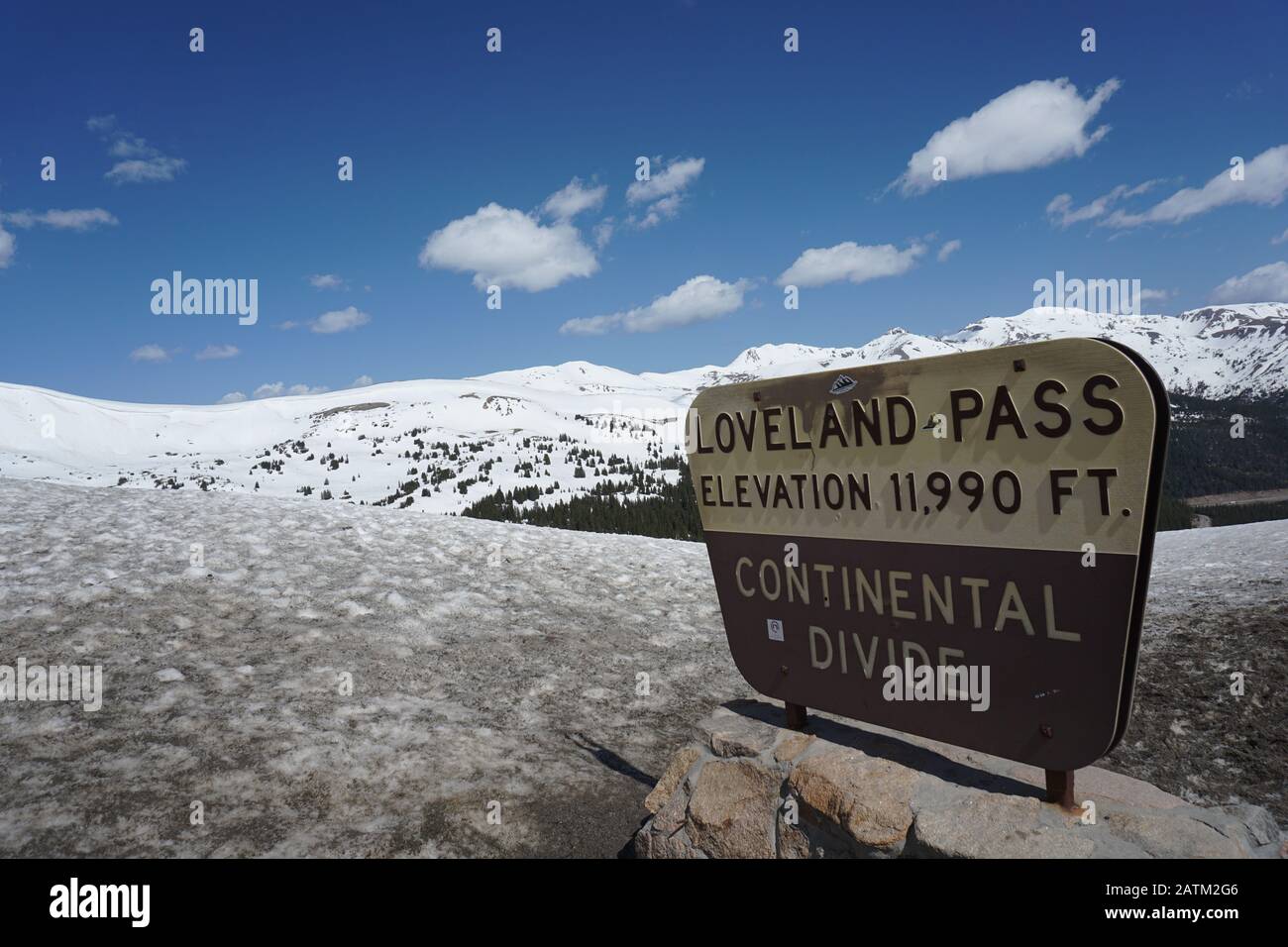 segno al biglietto continental divide loveland Foto Stock