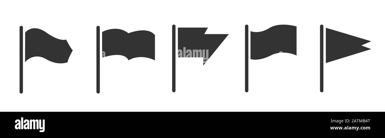 Flag vettoriali impostati. Icone di flag diverse isolate. Icone Flag Waving Per Banner, Presentazioni, Web Illustrazione Vettoriale