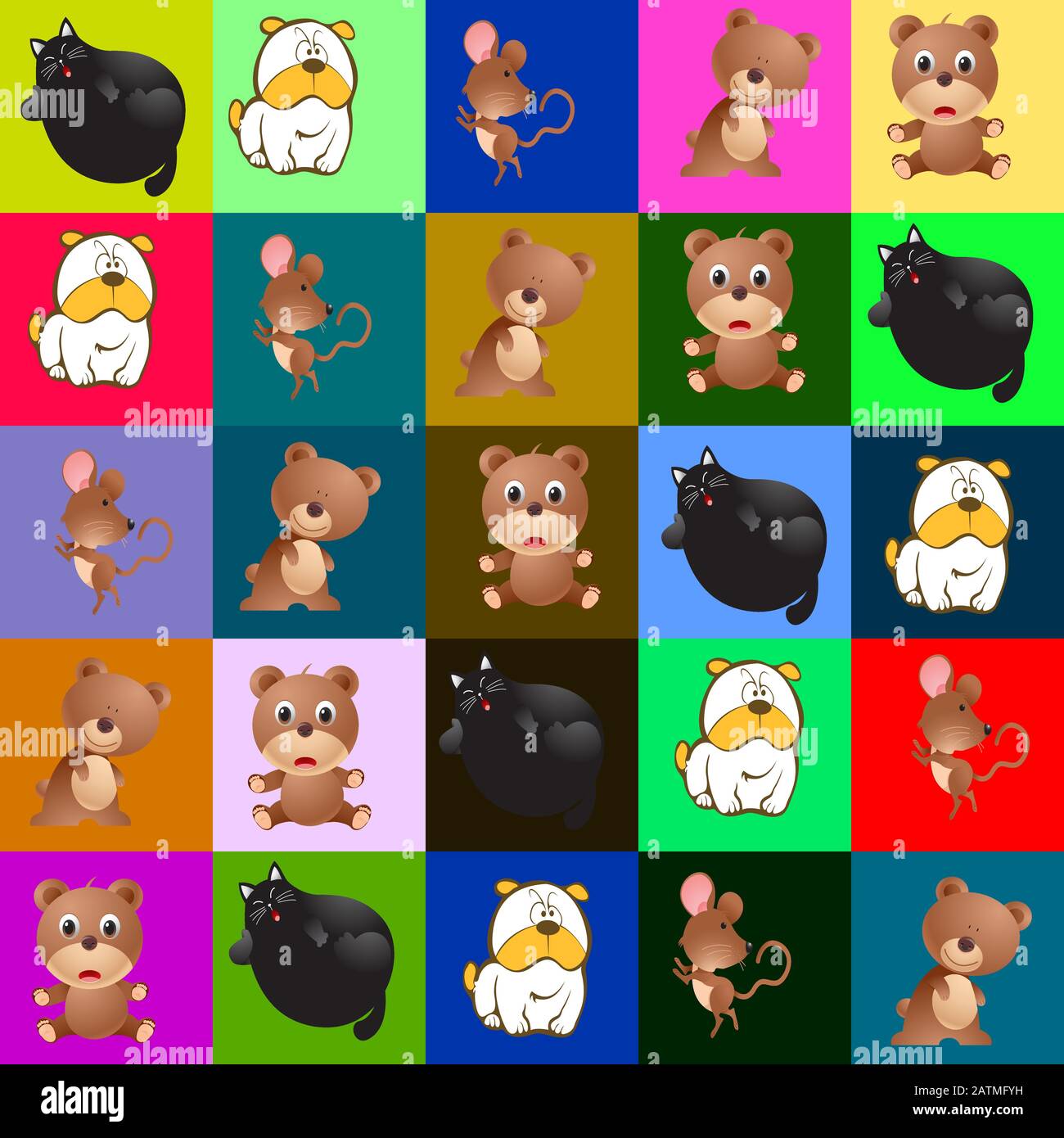 cute sfondo di modelli animali Illustrazione Vettoriale