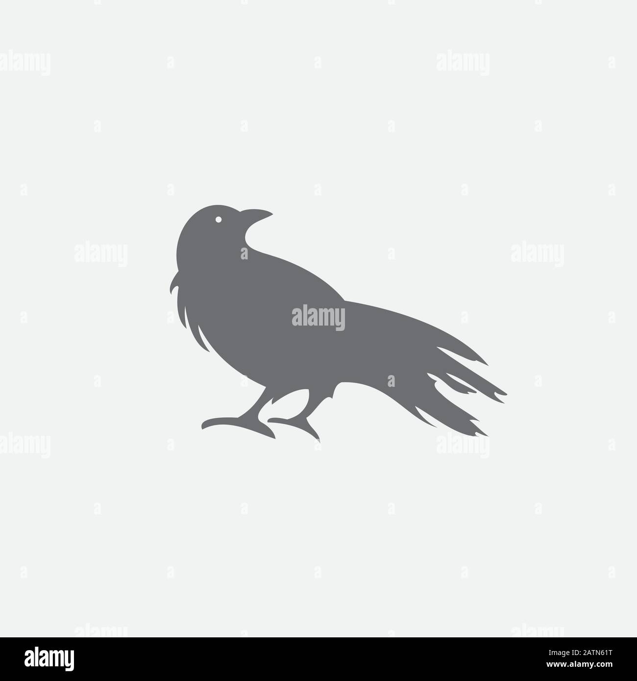 Icona crow isolata su sfondo bianco. Logo del vettore crow Illustrazione Vettoriale