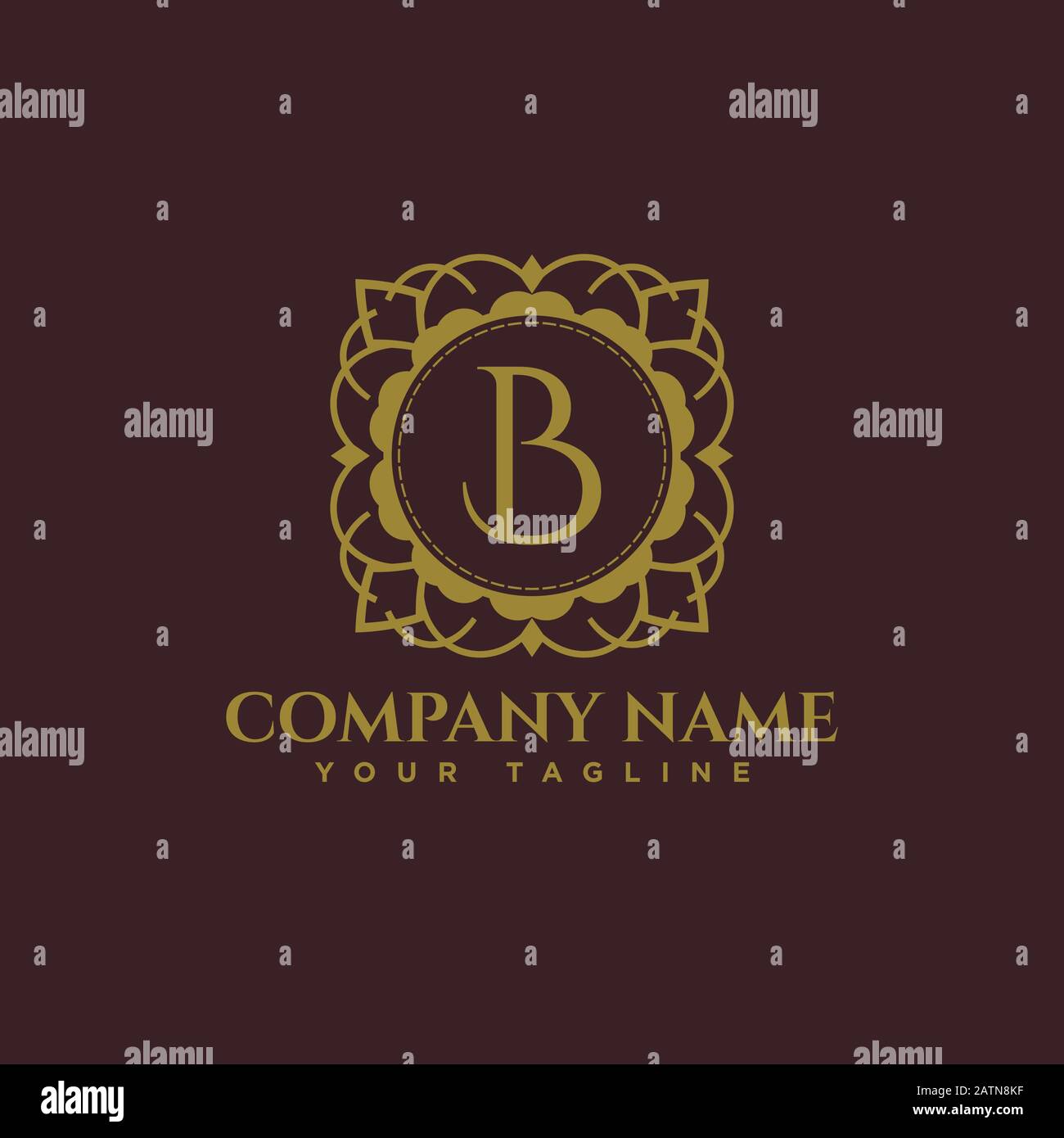 Segni e simboli degli ornamenti vettoriali vintage. Il modello del logo Letters B. Luxury. EPS 10 Illustrazione Vettoriale