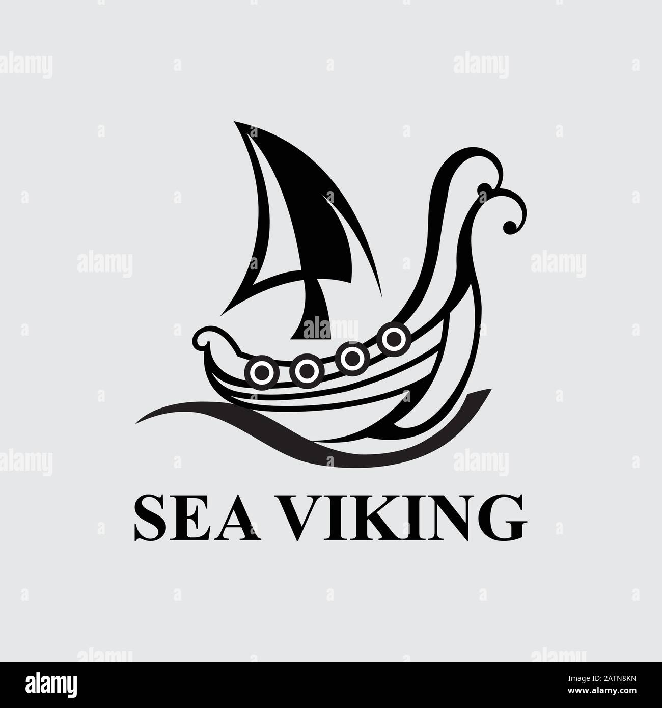 Imbarcazione Viking con tavole di legno protettive, barca Viking, eps 10 Illustrazione Vettoriale