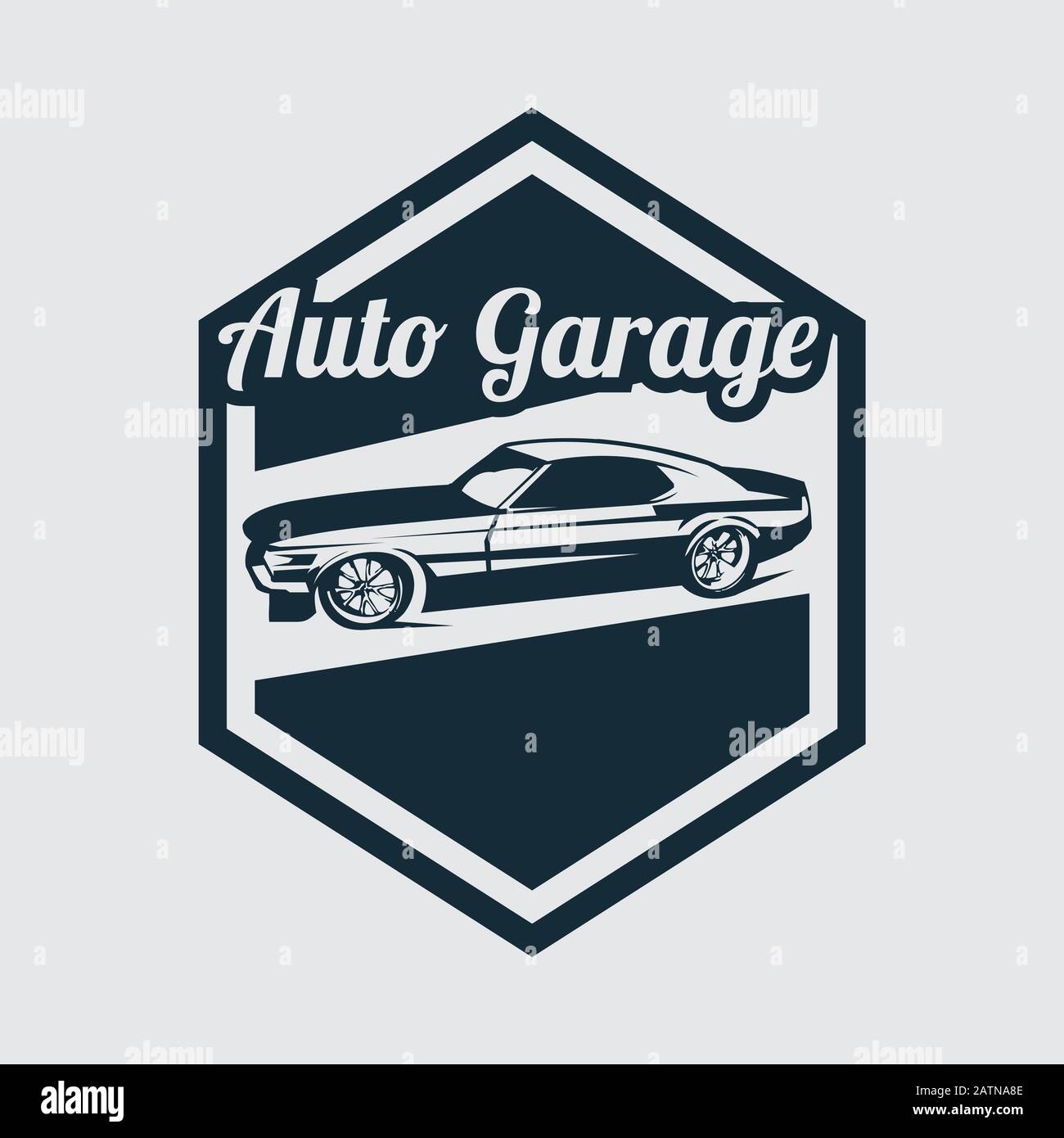 Servizio di riparazione auto, restauro e elementi di design club. Illustrazione del vettore. Illustrazione Vettoriale