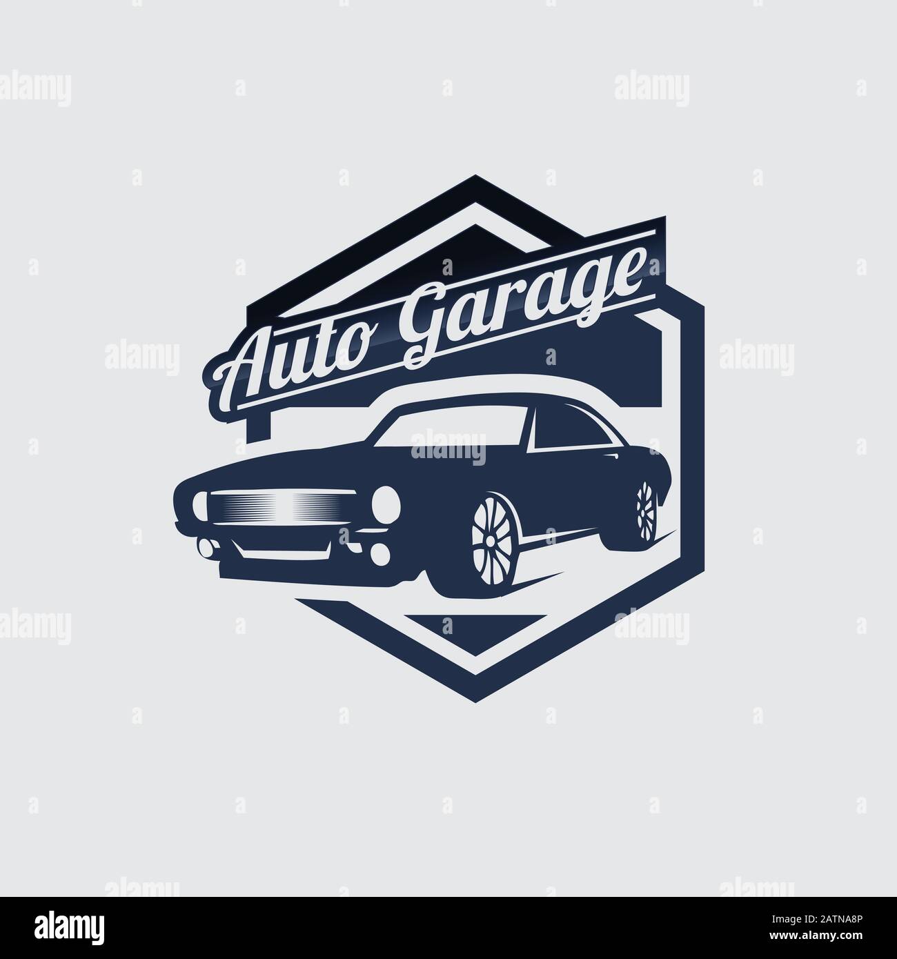 Servizio di riparazione auto, restauro e elementi di design club. Illustrazione del vettore. Illustrazione Vettoriale