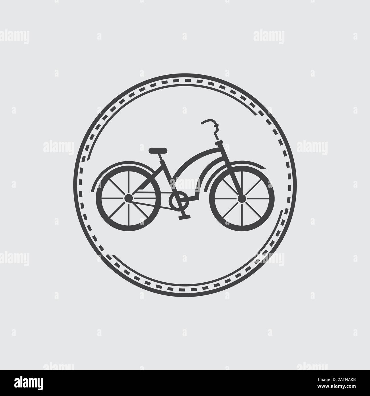 Icona del distintivo della bicicletta isolata. Simbolo del logo della bicicletta Illustrazione Vettoriale