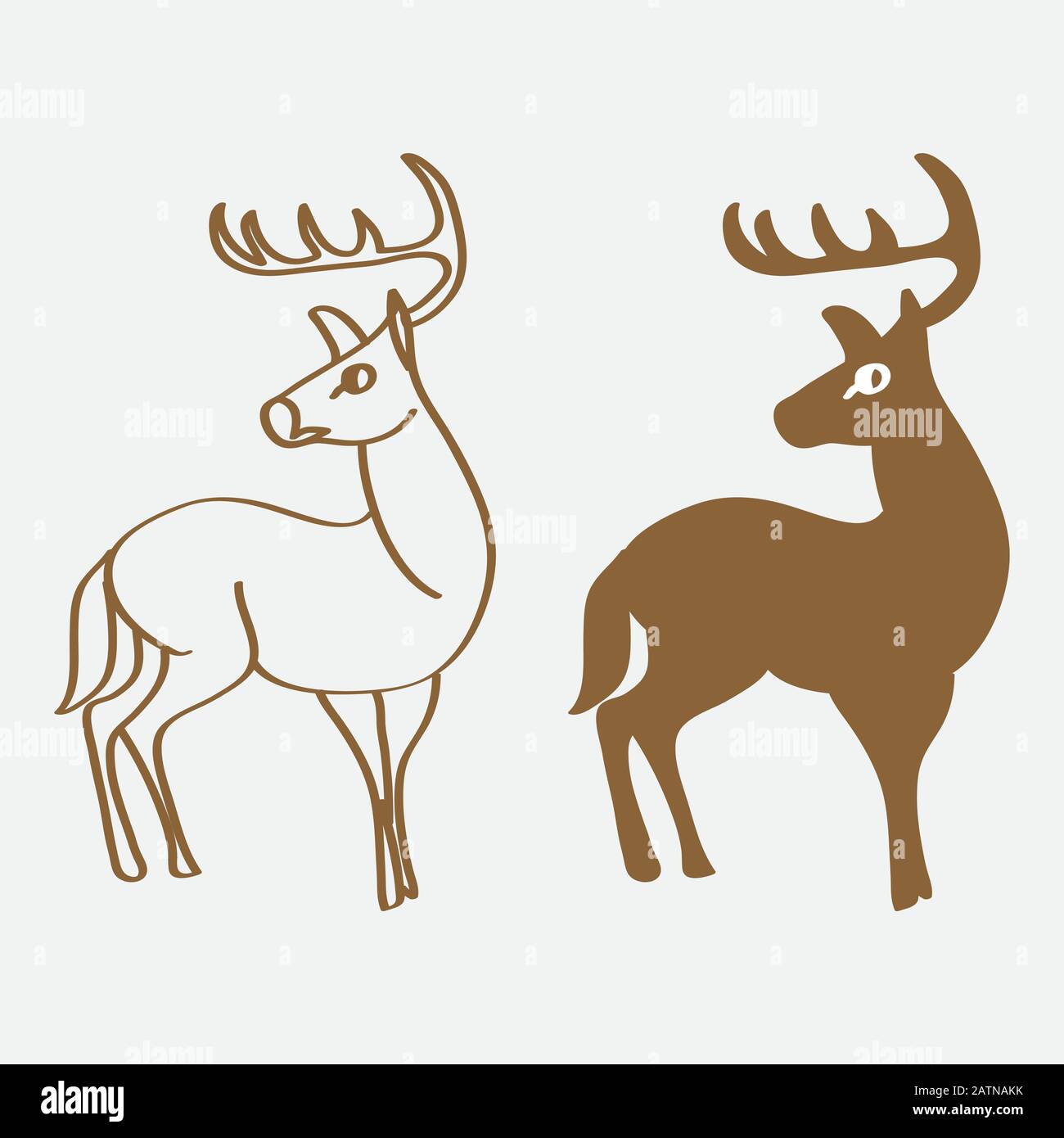 Segno icona di cervo. Icona Deer piatto. Disegno icona di cervo. Icona Deer Vector.Eps 10 Illustrazione Vettoriale