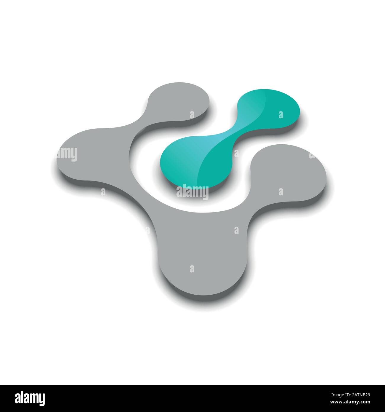 Elemento astratto di disegno del logo. Concetto di collegamento dei collegamenti. Contiene oggetti trasparenti. Illustrazione Vettoriale