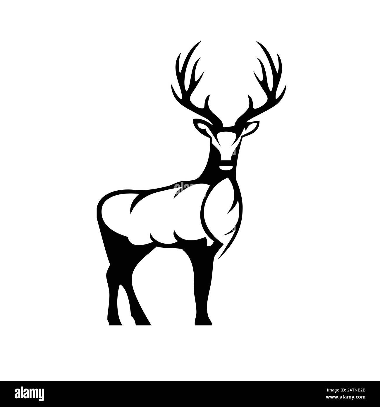 Segno icona di cervo. Icona Deer piatto. Disegno icona di cervo. Icona Deer Vector.Eps 10 Illustrazione Vettoriale