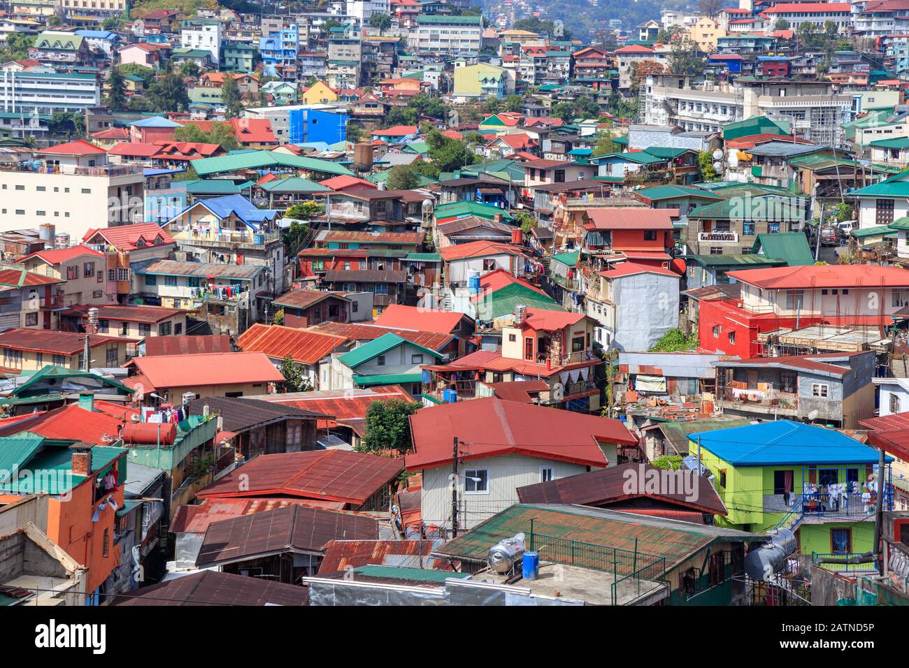 Baguio, Filippine - 22 Dicembre 2019: Vista Delle Case Nella Città Di Baguio, Filippine Foto Stock