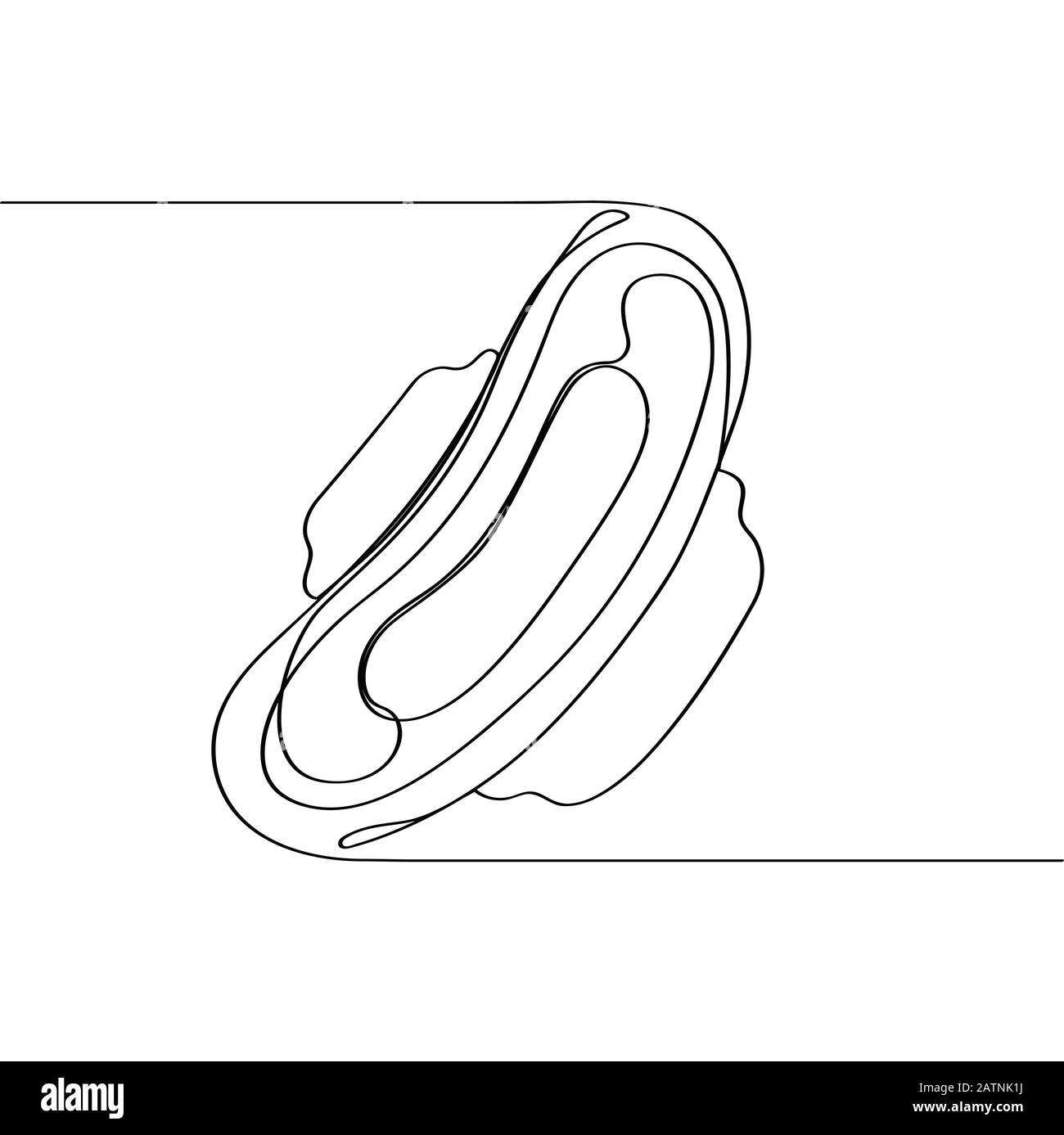 Sanitario femminile. Disegnato in una linea continua, isolato su sfondo bianco. Può essere utilizzato per la pubblicità. Illustrazione del vettore stock Illustrazione Vettoriale