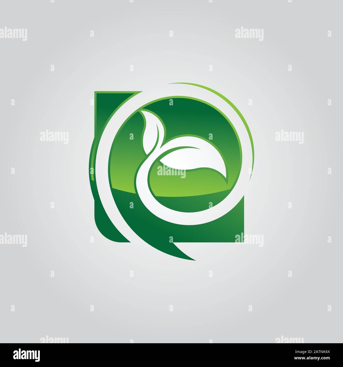 Design forma foglia logo e astratto organico foglia logo. Modello creativo eco-grafico con logo Leaf. Ambiente decorazione moderna foglia emblema Illustrazione Vettoriale