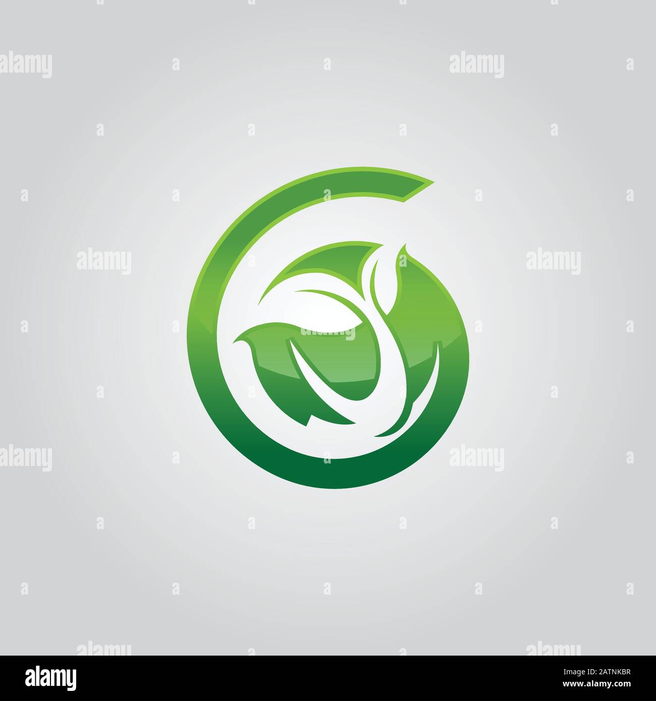 Design forma foglia logo e astratto organico foglia logo. Modello creativo eco-grafico con logo Leaf. Ambiente decorazione moderna foglia emblema Illustrazione Vettoriale