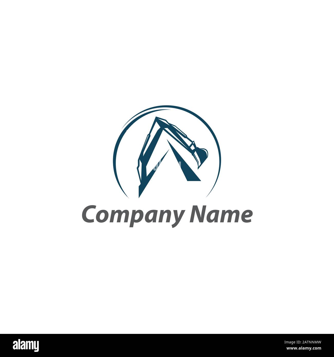 Macchina escavatore pesante con emblema tipo pala, Vector.EPS 10 Illustrazione Vettoriale