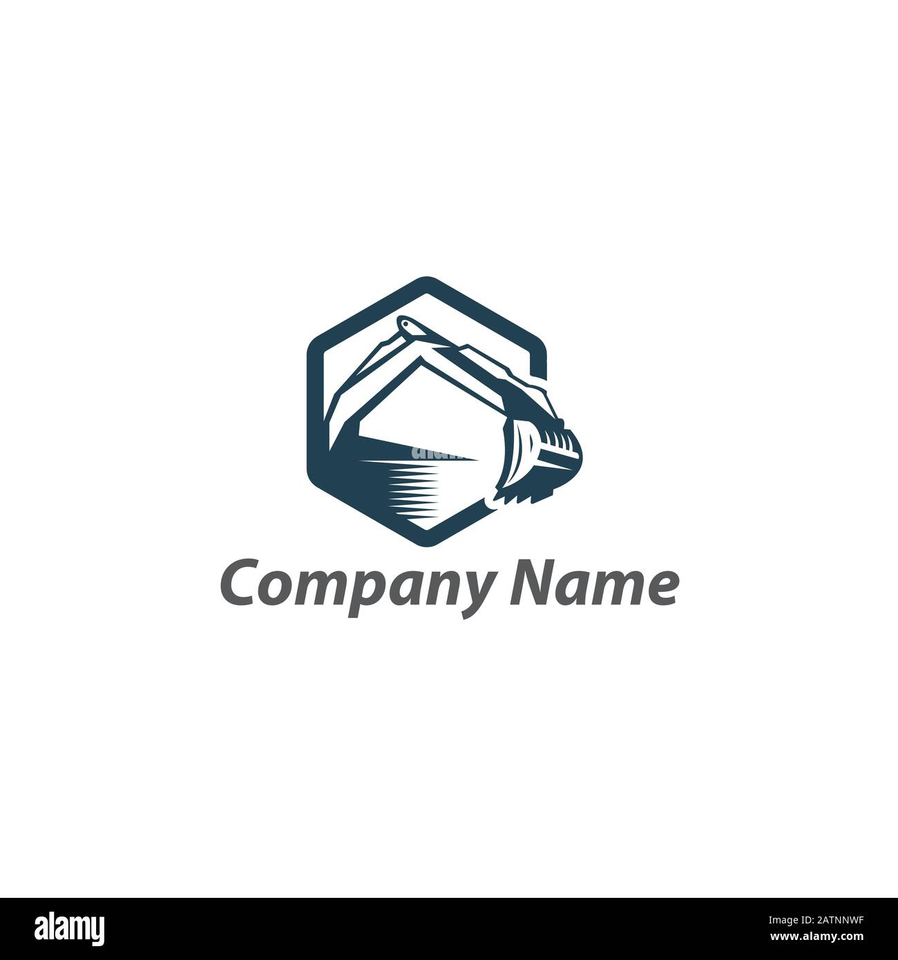 Macchina escavatore pesante con emblema tipo pala, Vector.EPS 10 Illustrazione Vettoriale