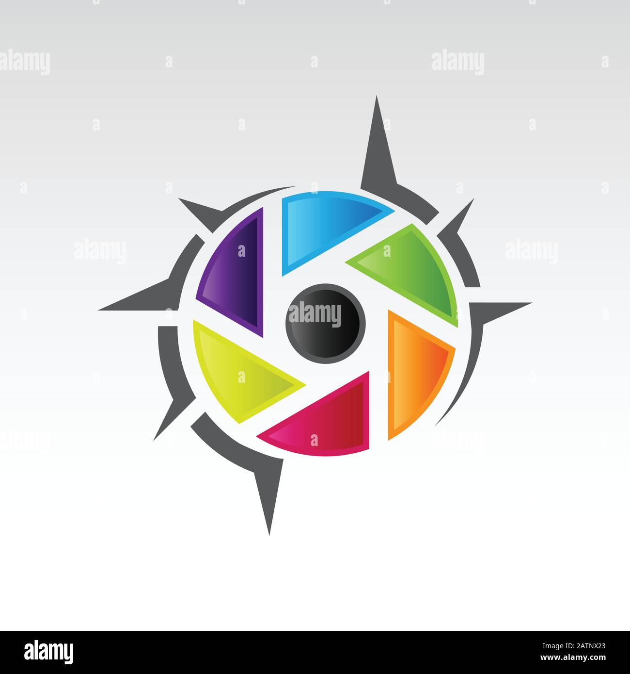 Logo Della Fotocamera E Concetto Di Fotografia Design In Sfondo Bianco. Modello Di Logo Del Fotografo, Logo Fotografico, Fotocamera Fotografica Illustrazione Vettoriale