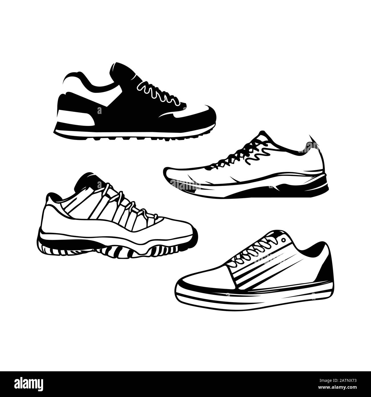 Icona scarpa simbolo scarpa moderno e alla moda per logo, web, app, UI. Icona scarpa segno semplice. Icona scarpa immagine vettoriale piatta per grafica e web design. Illustrazione Vettoriale