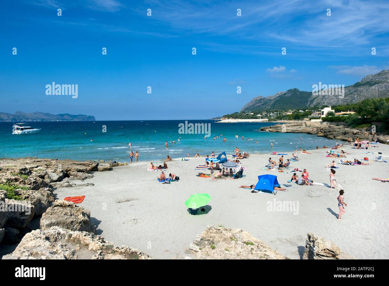 Mal Pas Beach, Playa de Sant Pere, Bonaire, Maiorca, Baleari, Spagna Foto Stock