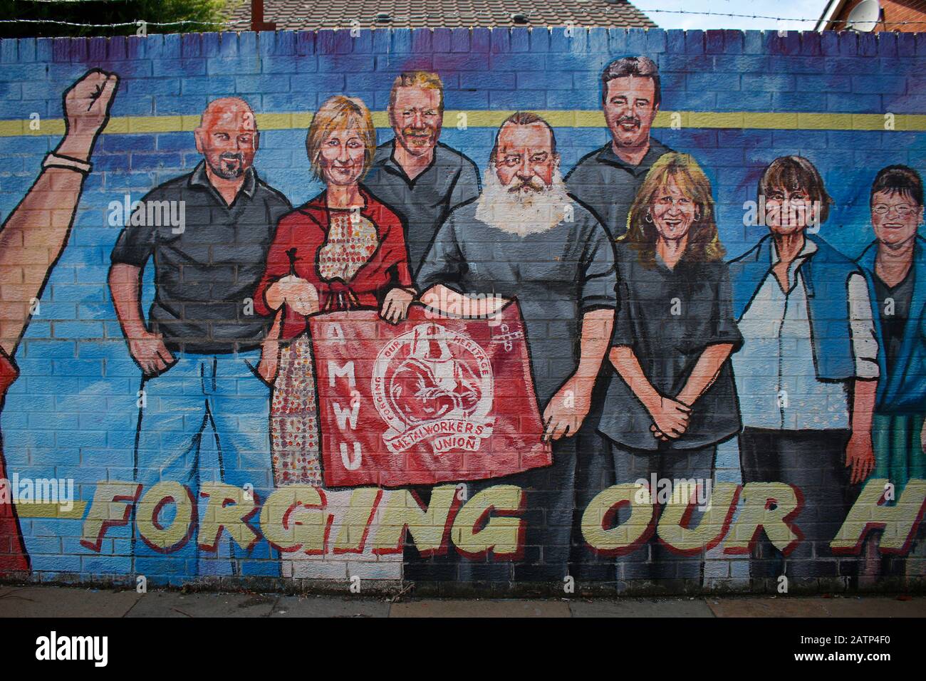 Impressionen: Wandbilder im Arbeiterviertel ktholischen, Belfast, Nordirland/ Irlanda del Nord (nur fuer redaktionelle Verwendung. Keine Werbung. Ref Foto Stock