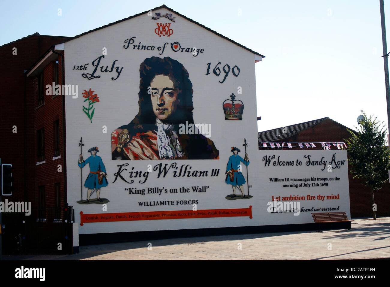 Il principe William III murale, Sandy Row, Belfast, Nordirland/ Irlanda del Nord (nur fuer redaktionelle Verwendung. Keine Werbung. Referenzdatenbank: http Foto Stock