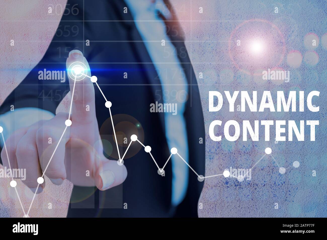 Scrittura A Mano Di Testo Contenuto Dinamico. Contenuto Web di foto concettuale che cambia in base al comportamento dell'utente Foto Stock