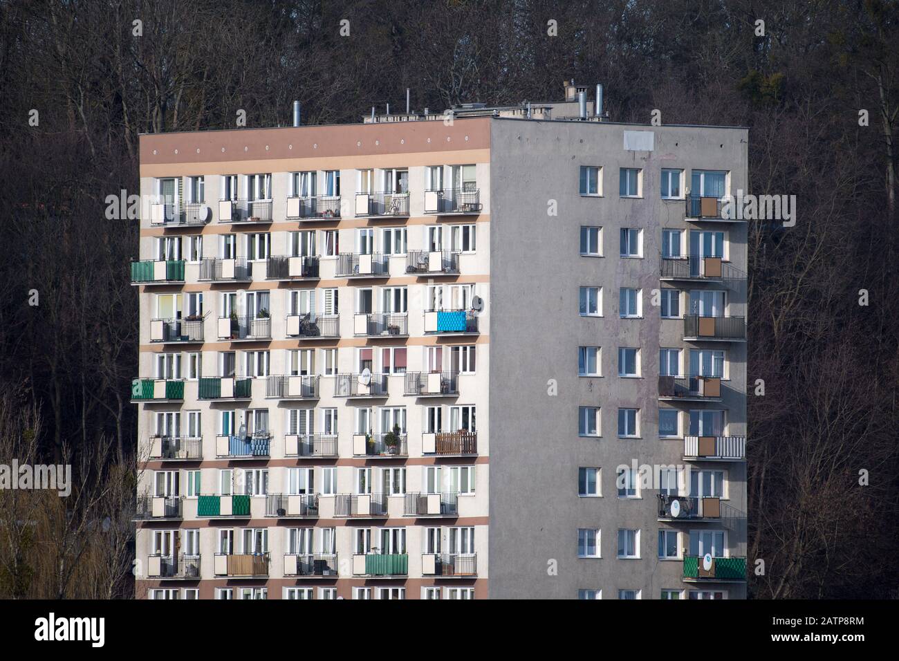 Appartamenti in epoca comunista a Gdynia, Polonia. Febbraio 3rd 2020 © Wojciech Strozyk / Alamy Stock Foto Foto Stock